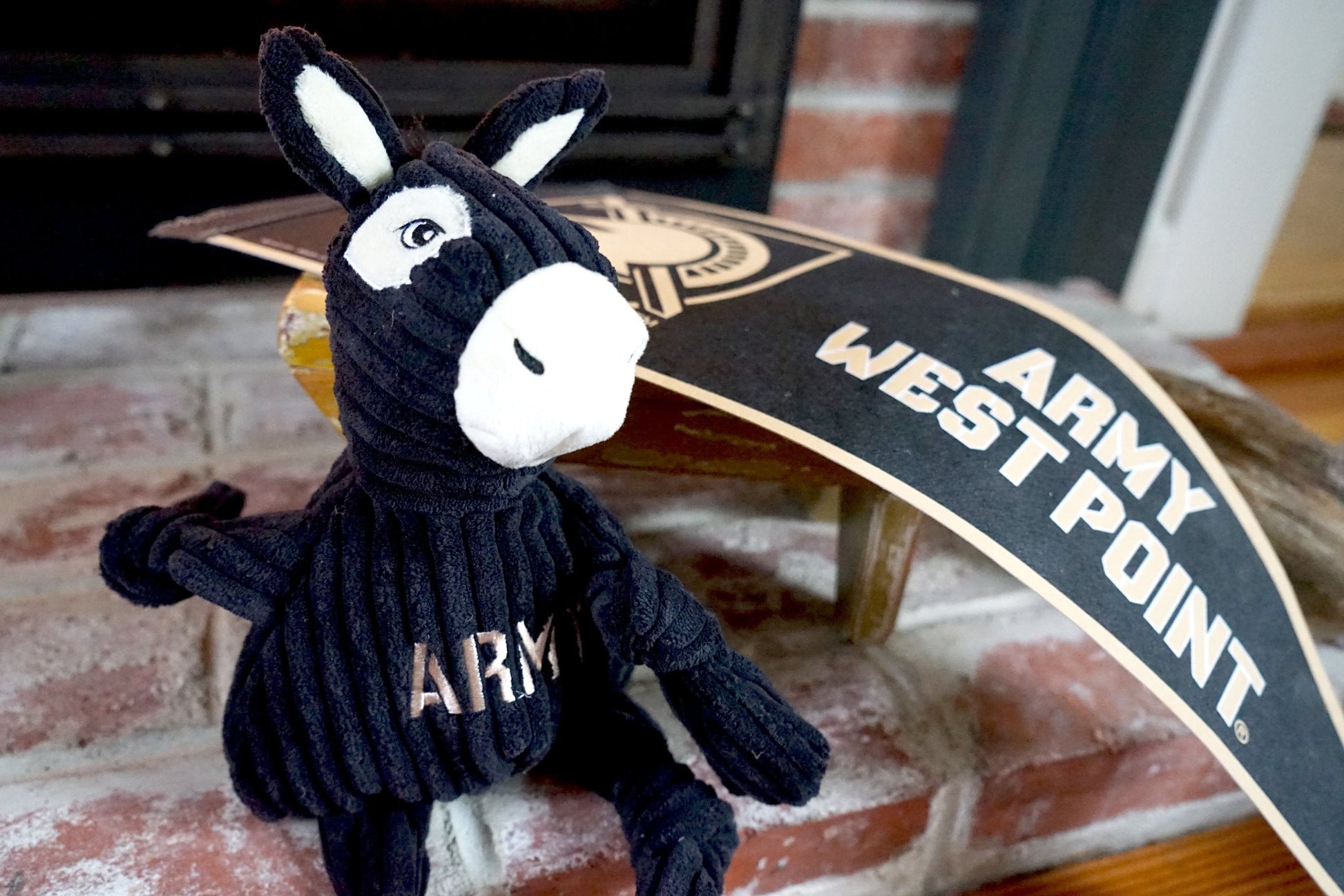 Dog Toy NCAA US Military Academy Army Mule Knottie Plush - size and texture image for dog toy