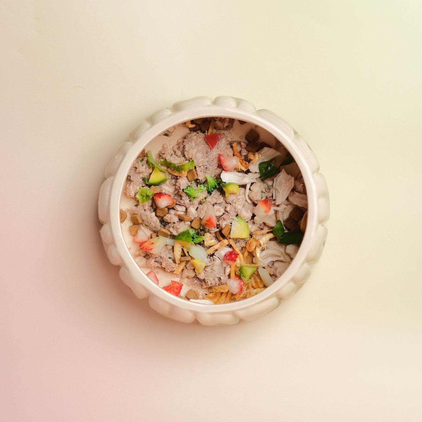 Spill-Proof Ceramic Gradient Dining Bowl for Small Pets