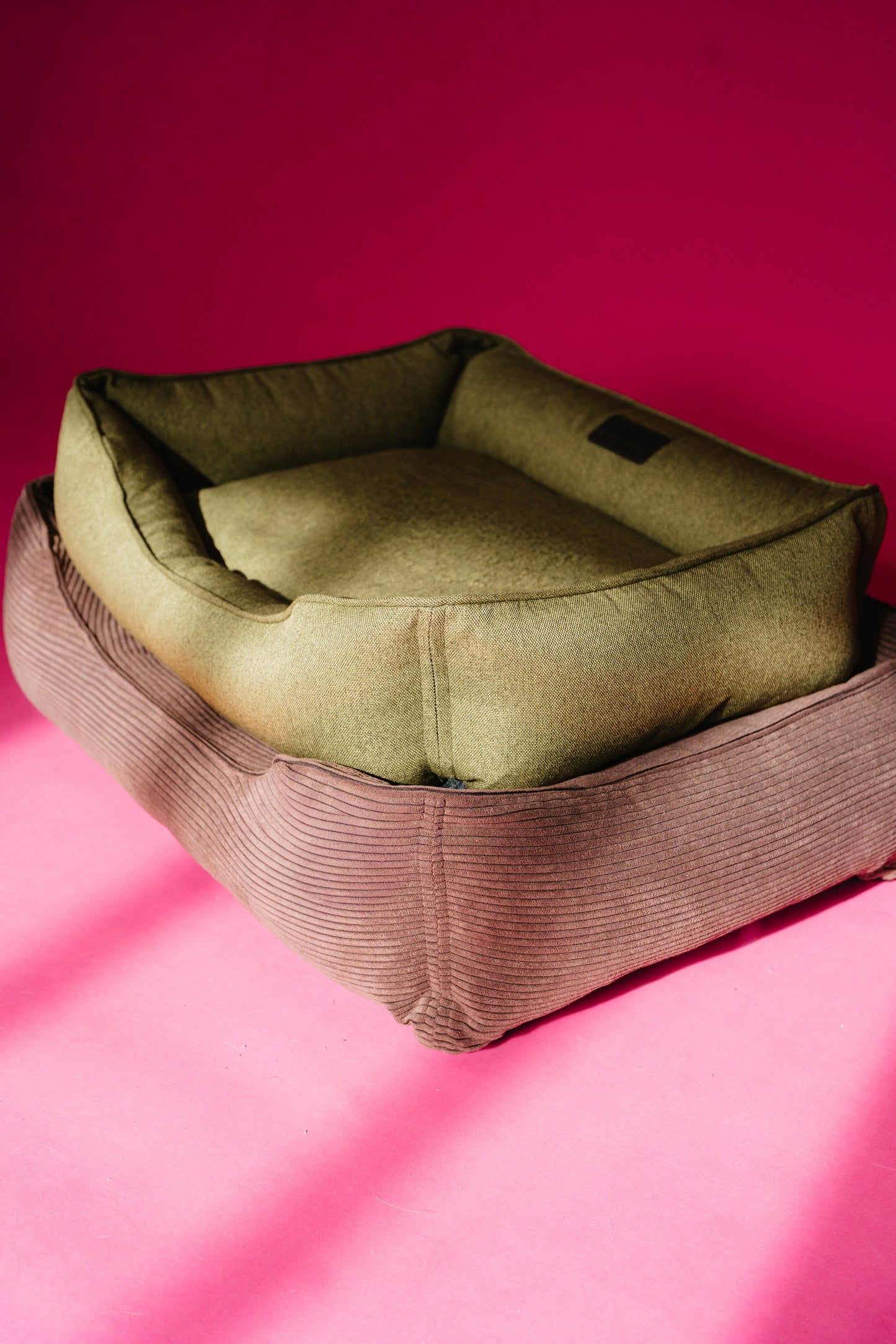 Luxury Dog Bed Fancy Corduroy Sleeper Brown for Comfort, Sup - luxury dog bed view 10 for comfort and support