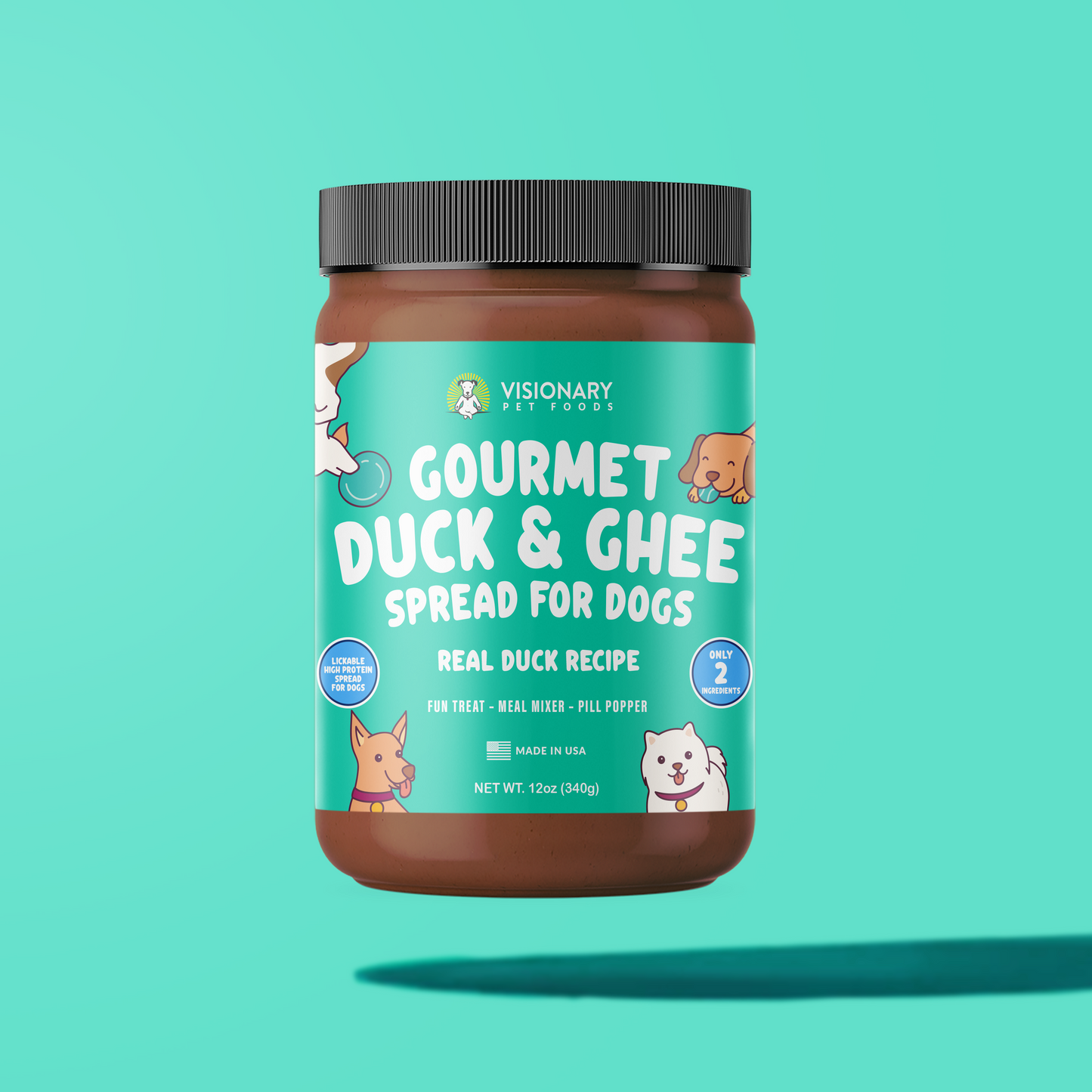 Duck and Ghee Meat Spread | NEW 12oz Jar - Dog Treat - Visionary Pet Foods