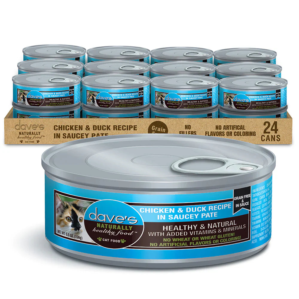 Dave's Chicken and Duck recipe in SauceyPate (5.5oz) - Wet Cat Food - The Family Pet