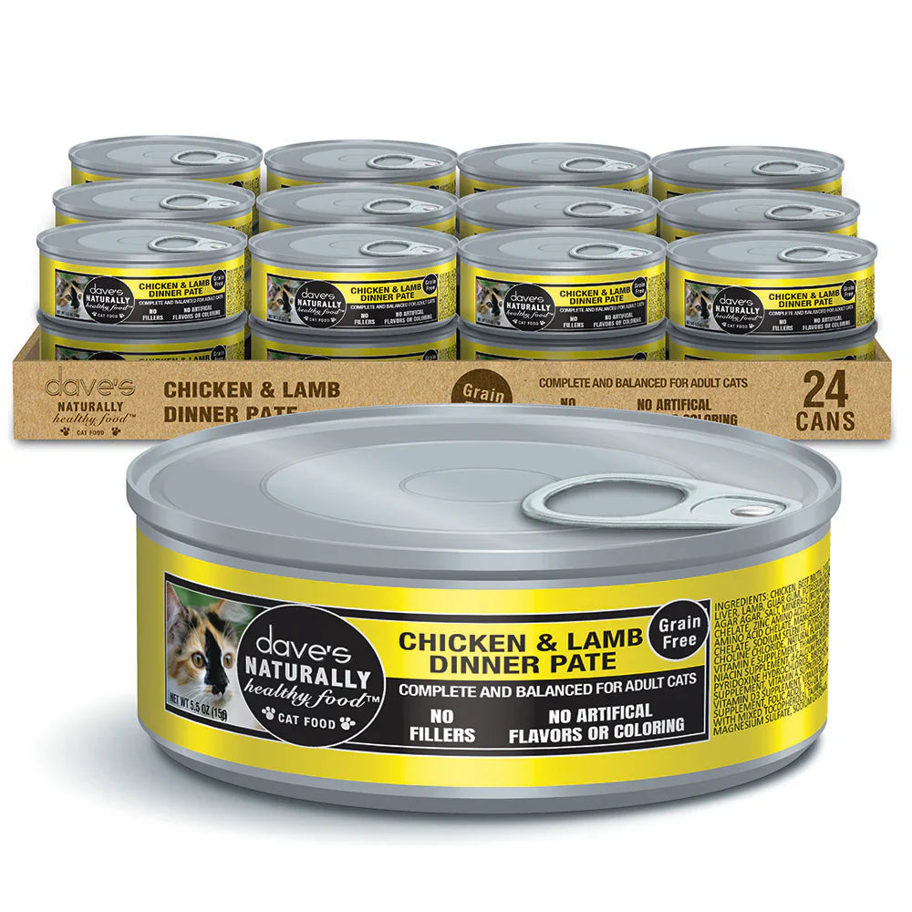Dave's Naturally Healthy Chicken & Lamb Dinner Paté Wet Cat Food (5.5oz) - Dave's Naturally Wet Cat Food - The Family Pet