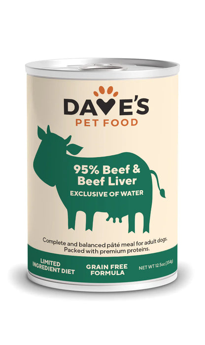 Dave's 95% Premium Meats™ Beef & Beef Liver For Dogs
