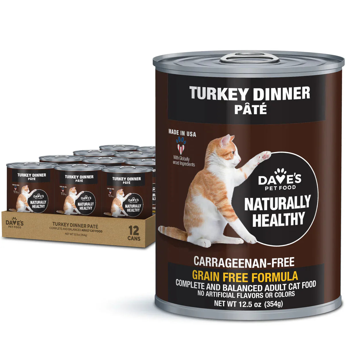 Dave's Naturally Healthy Turkey Dinner Paté Wet Cat Food (12.5oz) - Dave's Naturally Wet Cat Food - The Family Pet