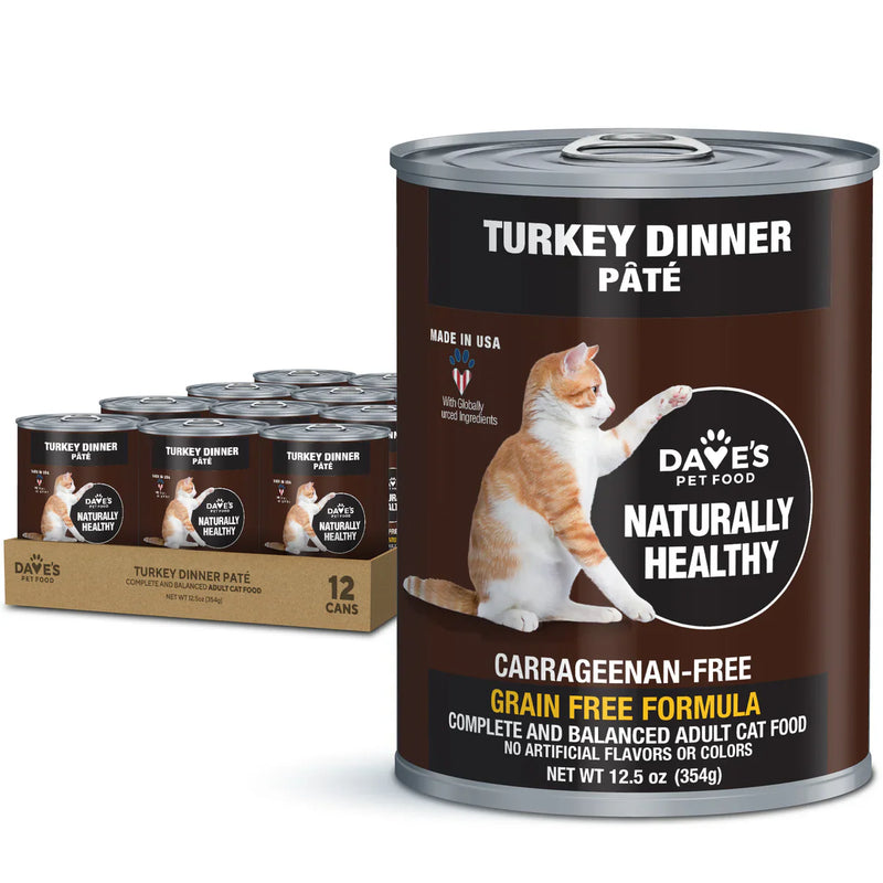 Dave's Naturally Healthy Turkey Dinner Paté Wet Cat Food 125oz - Purrfect Pet Kingdom