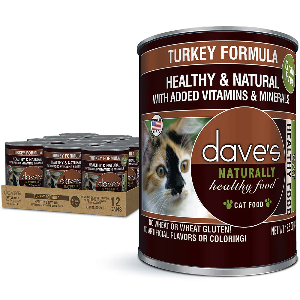 Dave's Naturally Healthy Turkey Dinner Paté Wet Cat Food (12.5oz) - Dave's Naturally Wet Cat Food - The Family Pet