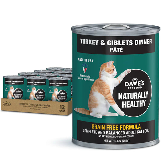 Wet Cat Food Turkey Giblets Pate 12.5 Oz Dave's Natural ✅