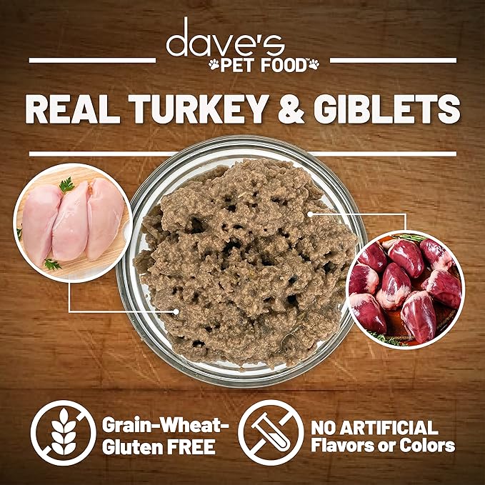 Wet Cat Food Turkey Giblets Pate 12.5 Oz Dave's Natural ✅