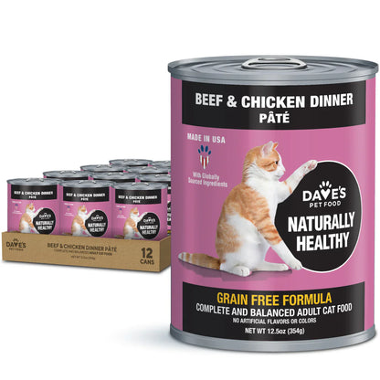 Dave's Naturally Healthy Beef & Chicken Dinner Paté Wet Cat