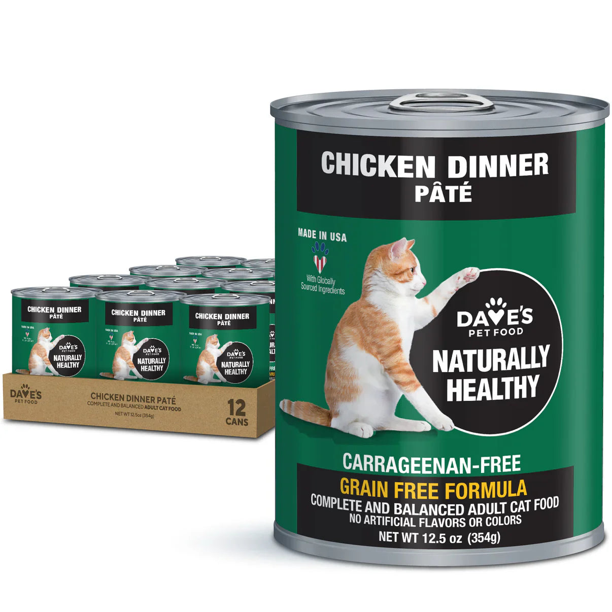 Dave's Naturally Healthy Chicken Dinner Paté Wet Cat Food (12.5oz) - Wet Cat Food - The Family Pet