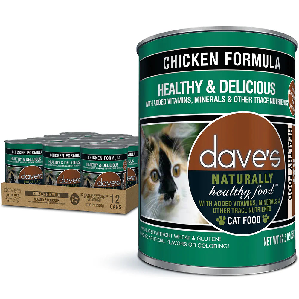 Dave's Naturally Healthy Chicken Dinner Paté Wet Cat Food (12.5oz) - Wet Cat Food - The Family Pet