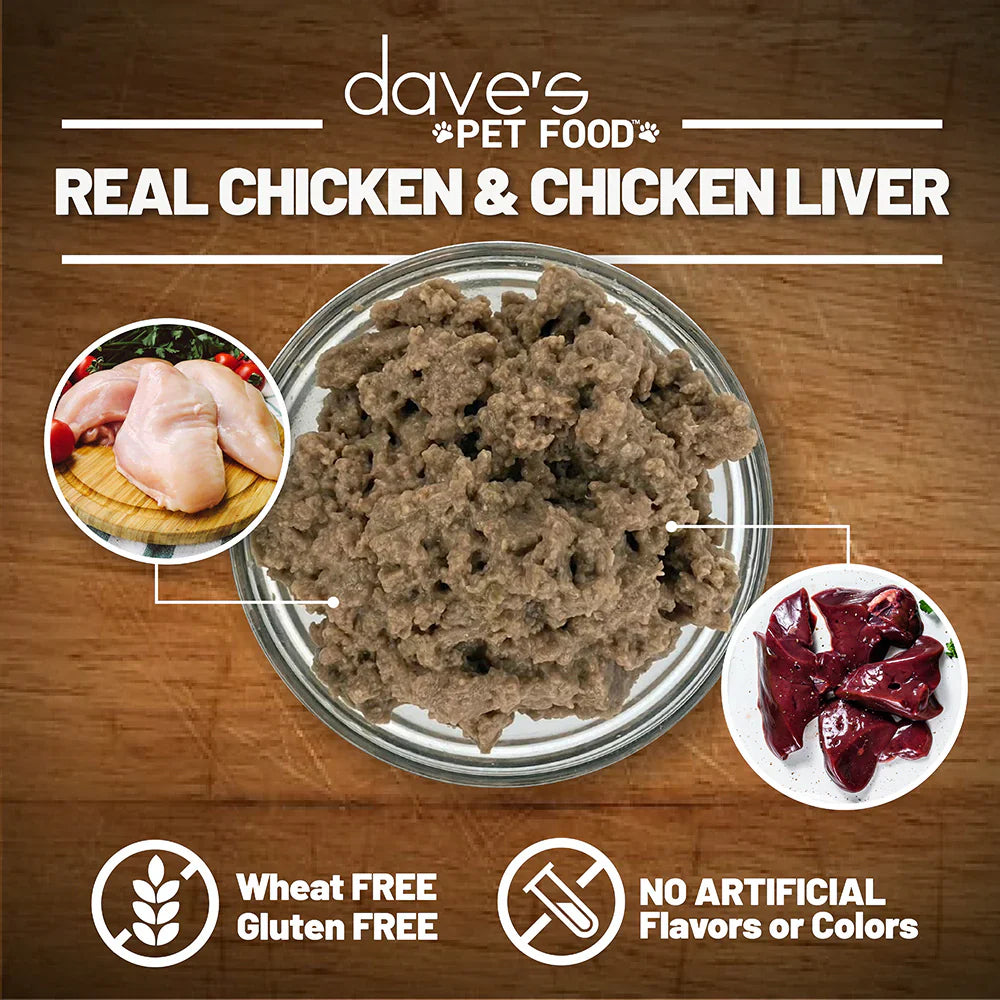 Dave's 95% Premium Meats™ Chicken & Chicken Liver For Dogs (12.5oz) - Wet Dog Food - The Family Pet