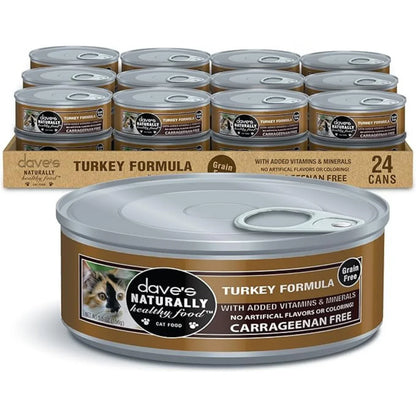 Dave's Naturally Healthy Grain Free Turkey Formula Wet Cat