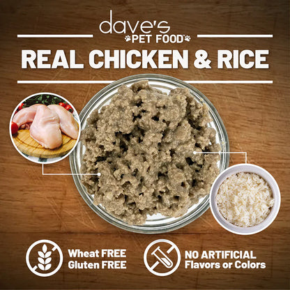 Wet Dog Food Chicken Rice Recipe 13.2 Oz Dave's Natural ✅
