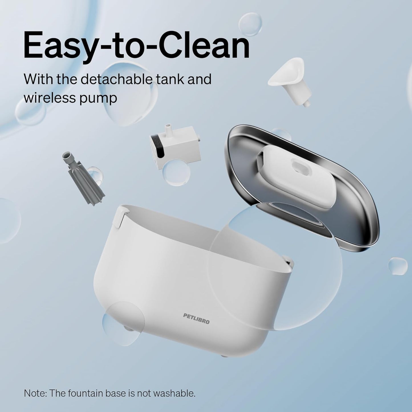 Dockstream Wireless Water Pump App Cat Fountain | Smart Stainless Steel Hydration System with App Tracking