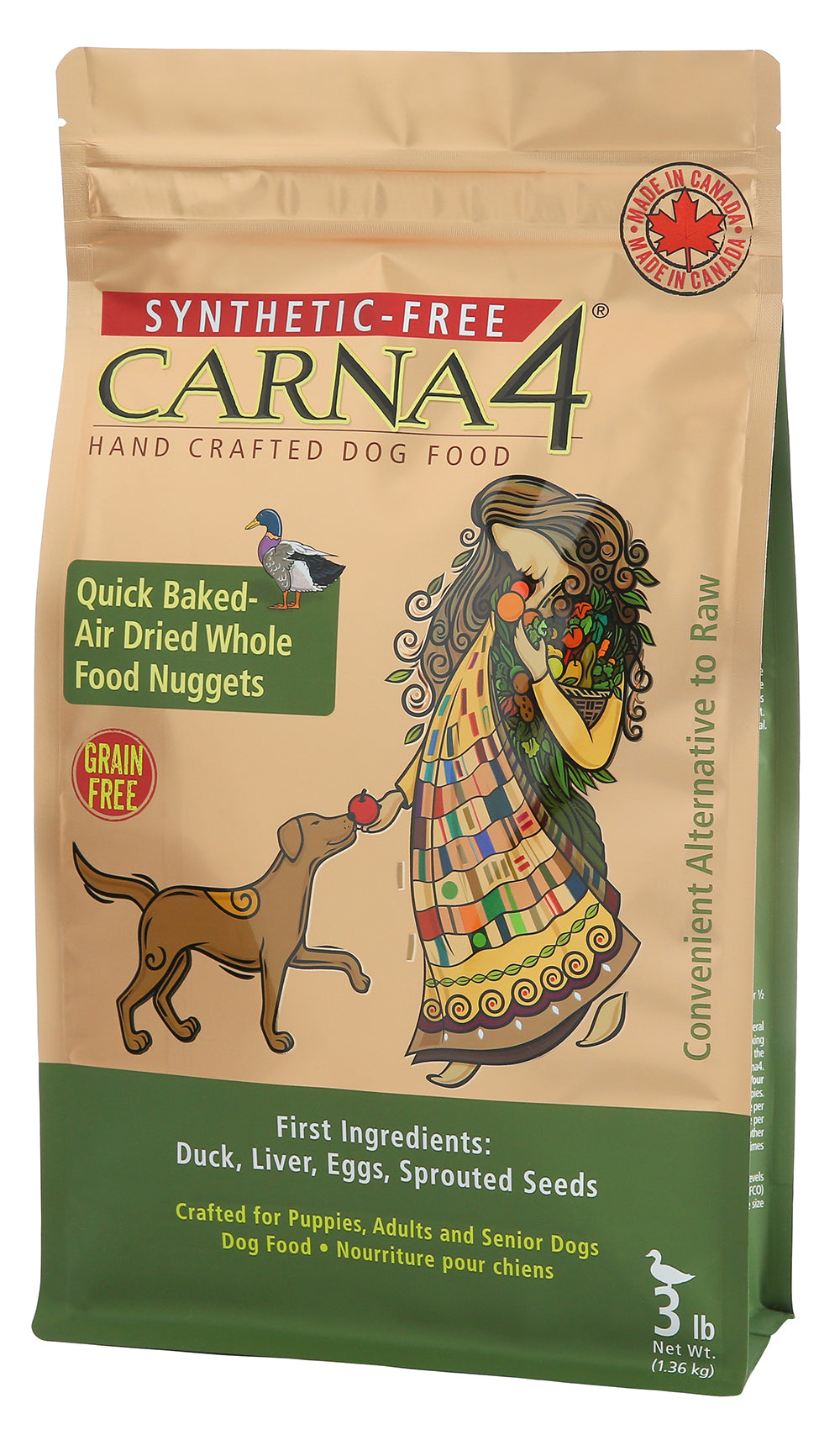 Carna4 Duck Recipe Dry Dog Food All Natural Digestive Health