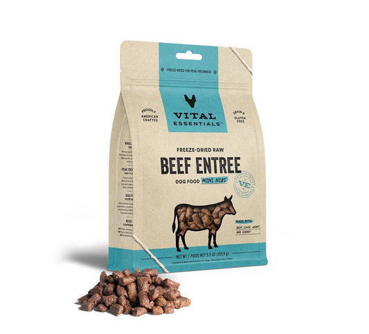 Beef Mini Nibs Dog Food by Vital Essentials - Freeze Dried Raw