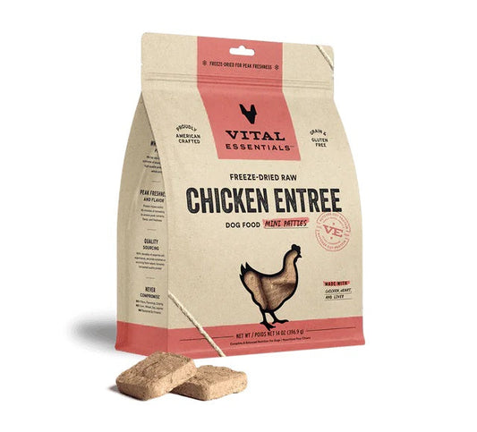 Vital Essentials Freeze Dried Chicken Mini Patties for Dogs