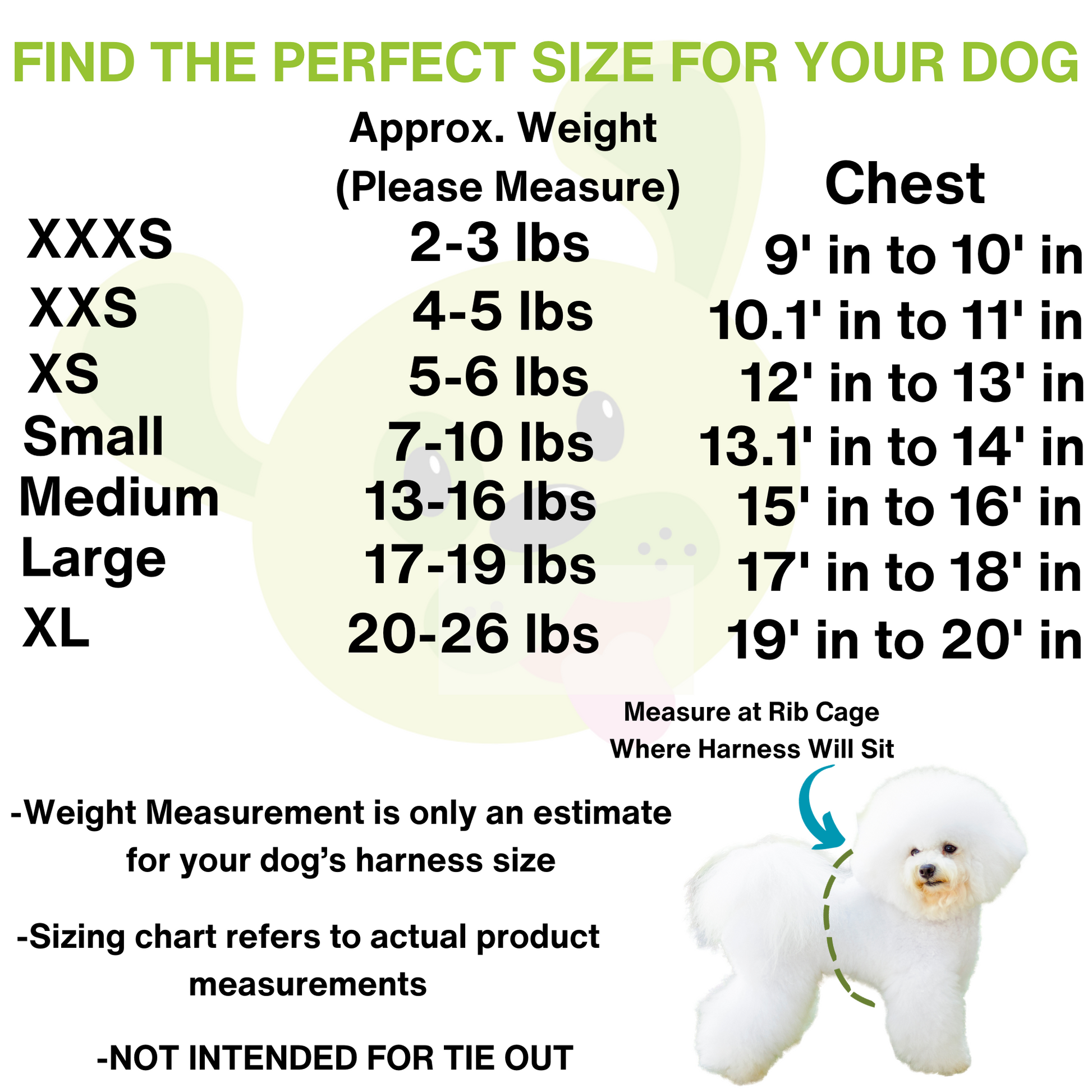 Dog Harness EcoBark Step In Harness XXXS to Small Breeds- - size and texture image for dog harness