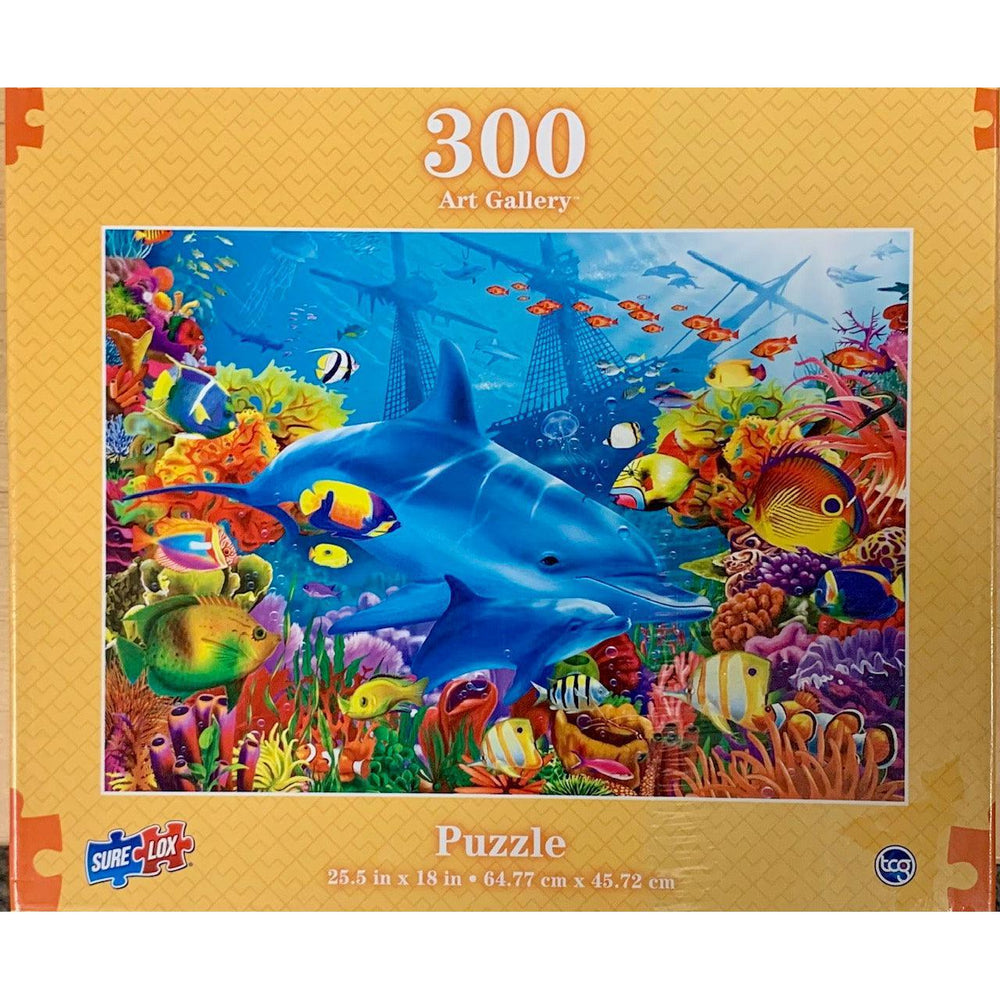 Dolphin Shipwreck Art Gallery 300 Piece Jigsaw Puzzle Sure Lox