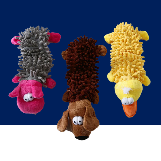 Durable Squeaky Dog Plush Toy – Animal Shape Chew Toy for Small