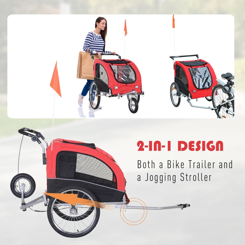 Pet Dog Bicycle Trailer Jogger with Suspension