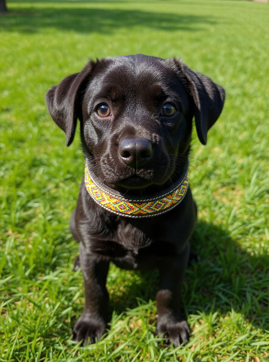 Padded Leather Dog Collar for Dogs – Durable Beaded Motif