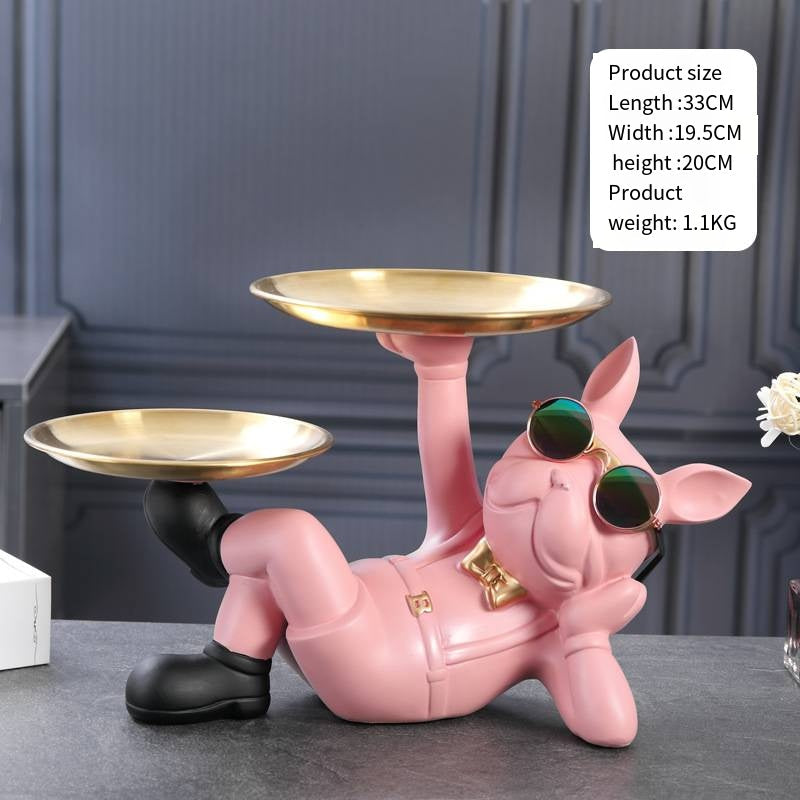 Creative Wealth Dog Ornament Entrance Key Storage Tray Desktop Candy Plate Home Decoration - Purrfect Pet Kingdom