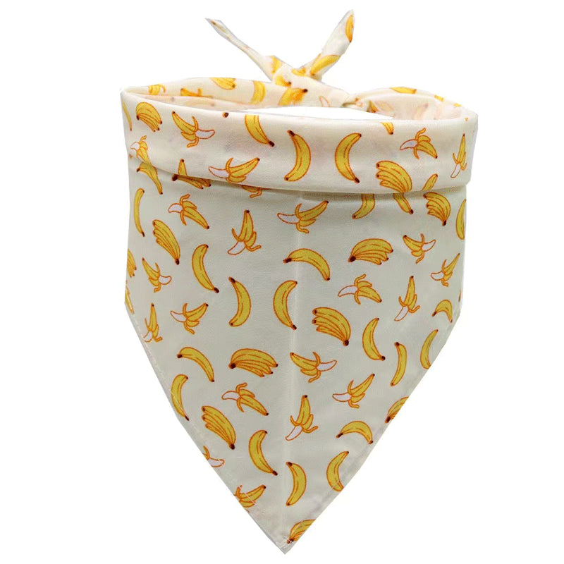 Pet Accessories Summer Pet Drool Towel Fruit Style Pet Scarf Pure Cotton Dog Triangle Scarf - Purrfect Pet Kingdom