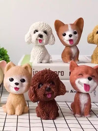 Cute doll decorations in the car, resin bobblehead dog