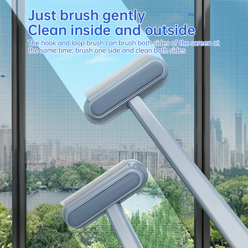 3-in-1 Pet Hair Remover Brush: Long-handle window & pet fur cleaning tool for cat/dog hair.