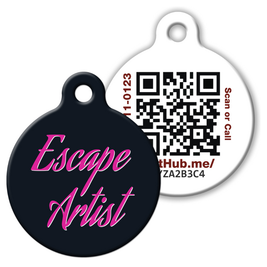 PetHub QR ID Pet Tag - Escape Artist