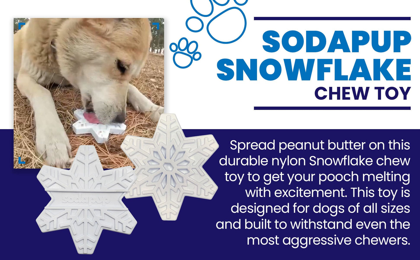 Snowflake Nylon Dog Chew Toy for Aggressive Chewers | USA Made &