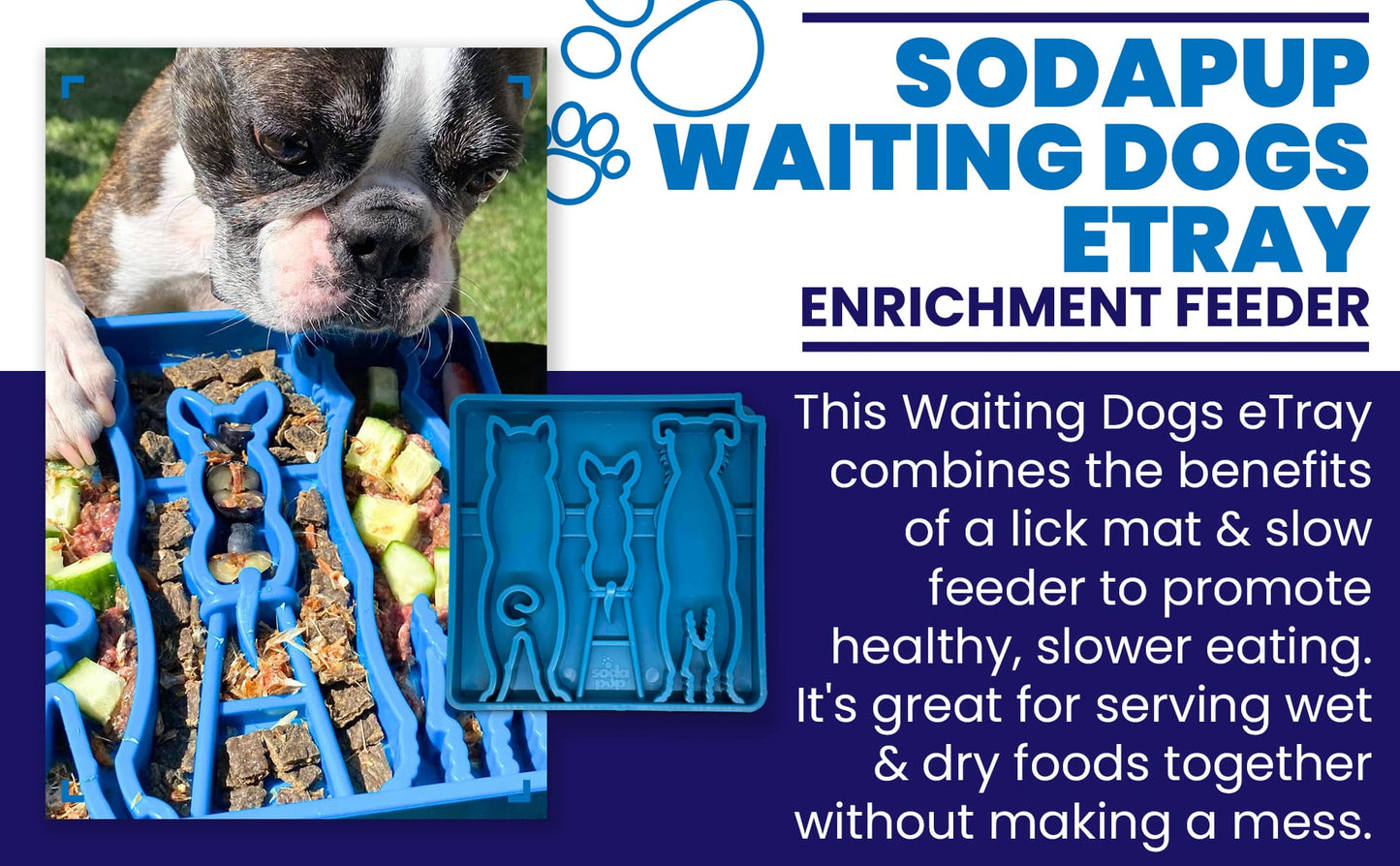 Waiting Dogs eTray - Shallow Slow Feeder Bowl for Enrichment