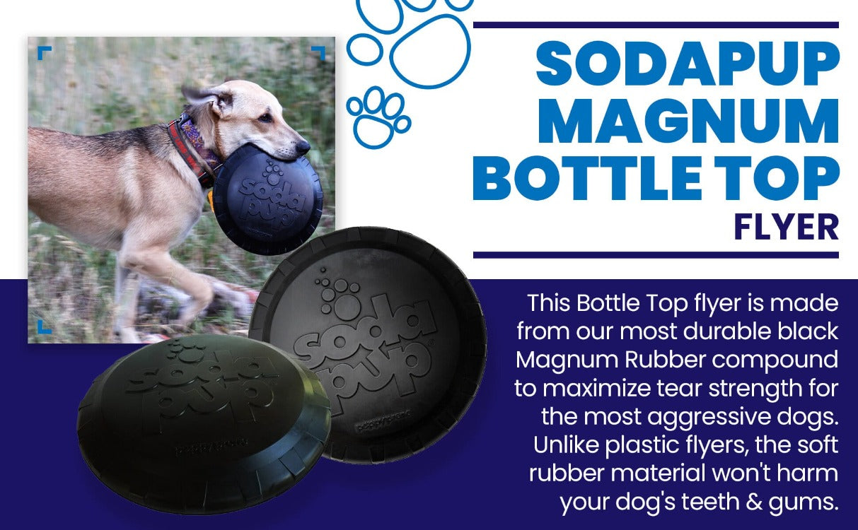 Magnum Bottle Top Flyer Rubber Frisbee for Heavy Chewers | Large
