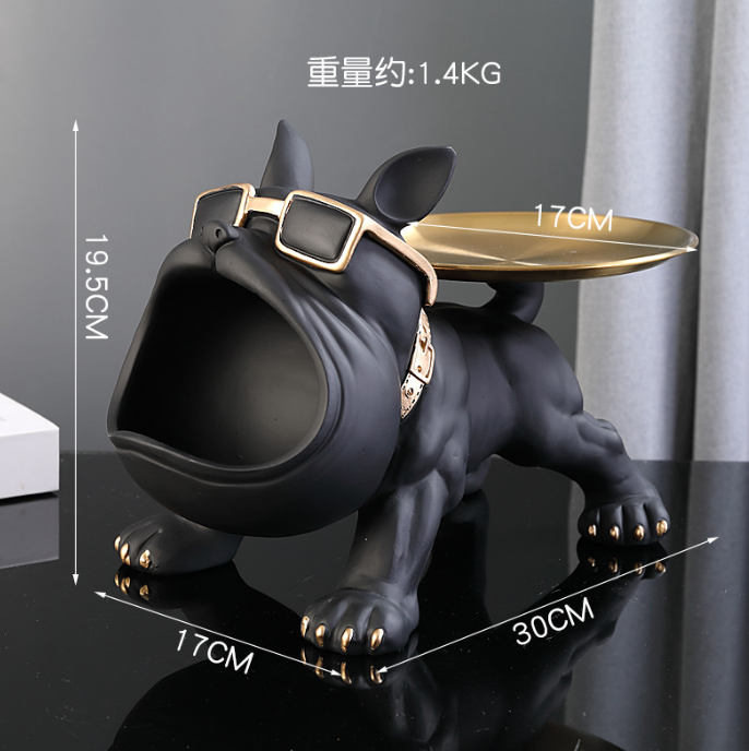 Creative Wealth Dog Ornament Entrance Key Storage Tray Desktop Candy Plate Home Decoration - Purrfect Pet Kingdom