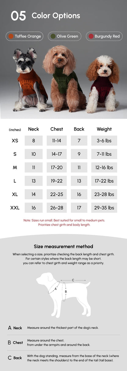 Pretzel Pet Sweater - Tofee Orange