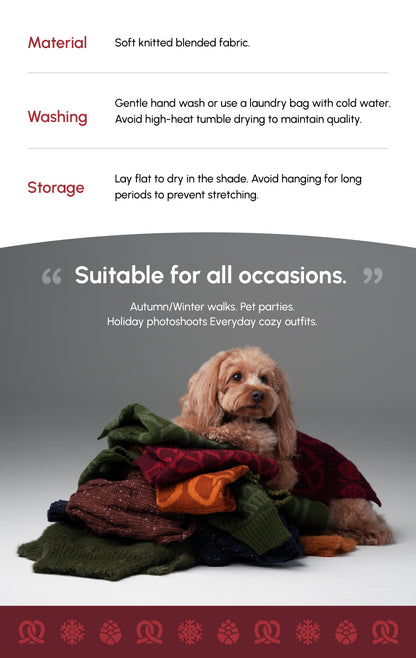 Pretzel Pet Sweater - Burgundy Red