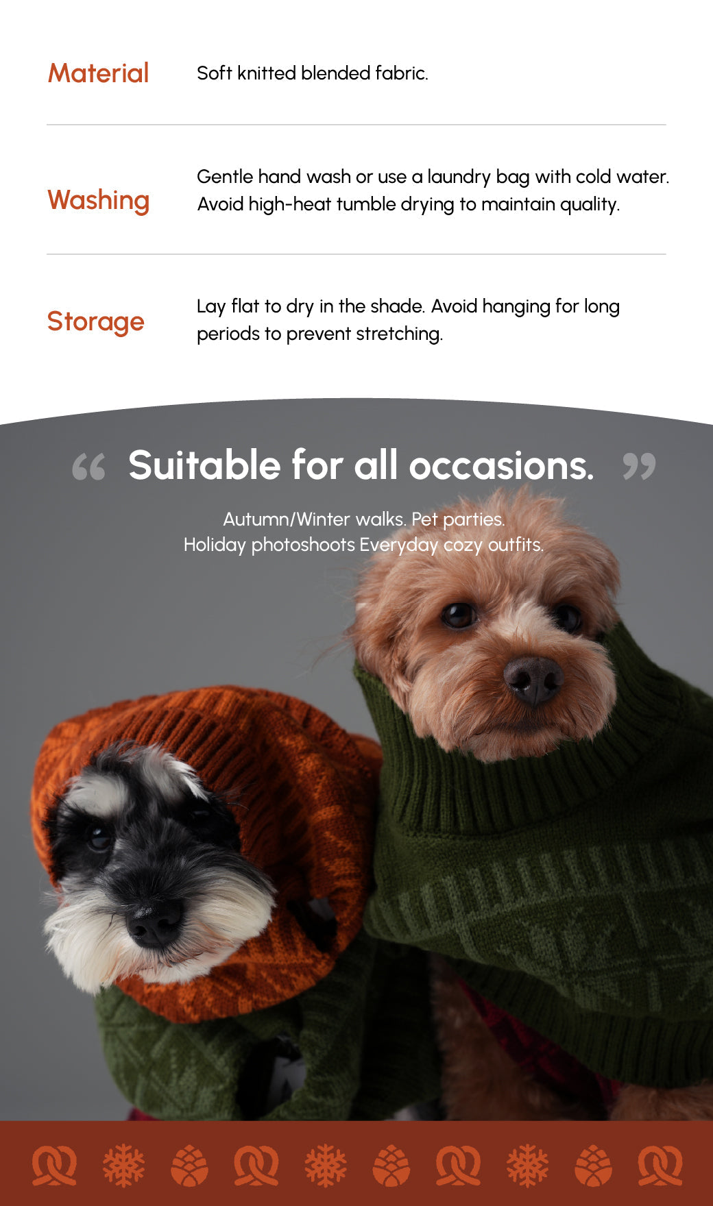 Pretzel Pet Sweater - Tofee Orange