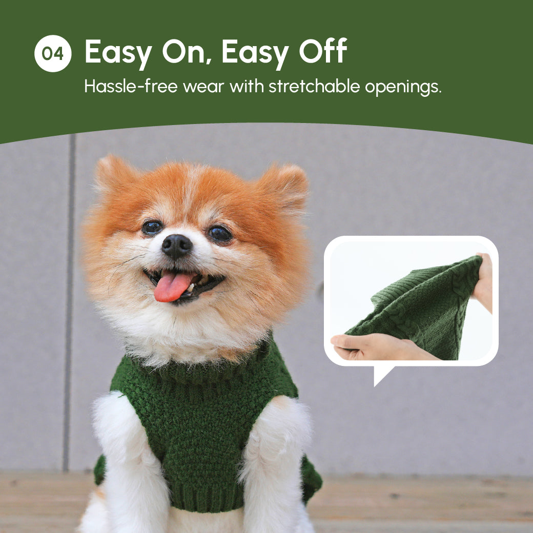 Pet Sweater Vest - Green