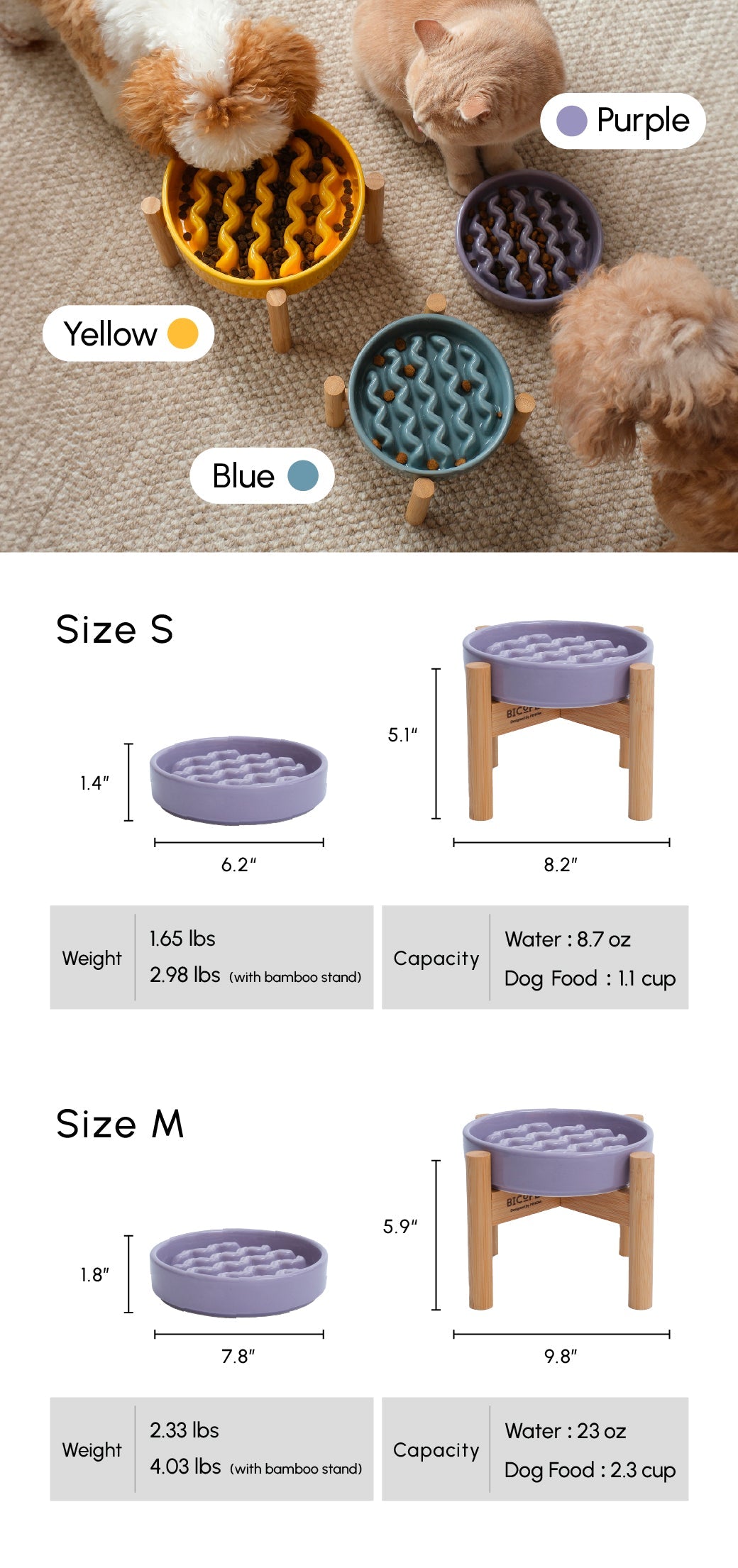 Purrfect Kingdom™ - Adjustable Yellow Pet Feeding Bowl