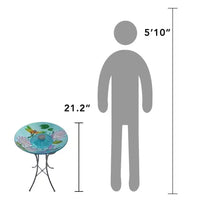 Outdoor Glass Bowl Bird Bath with Black Metal Stand and