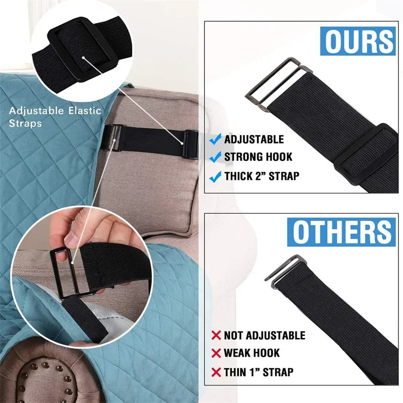 Waterproof Recliner Cover Snap Fixed Pet Dog Kids Sofa Mat Couch Slipcovers For Living Room Dustproof Furniture Protector Covers