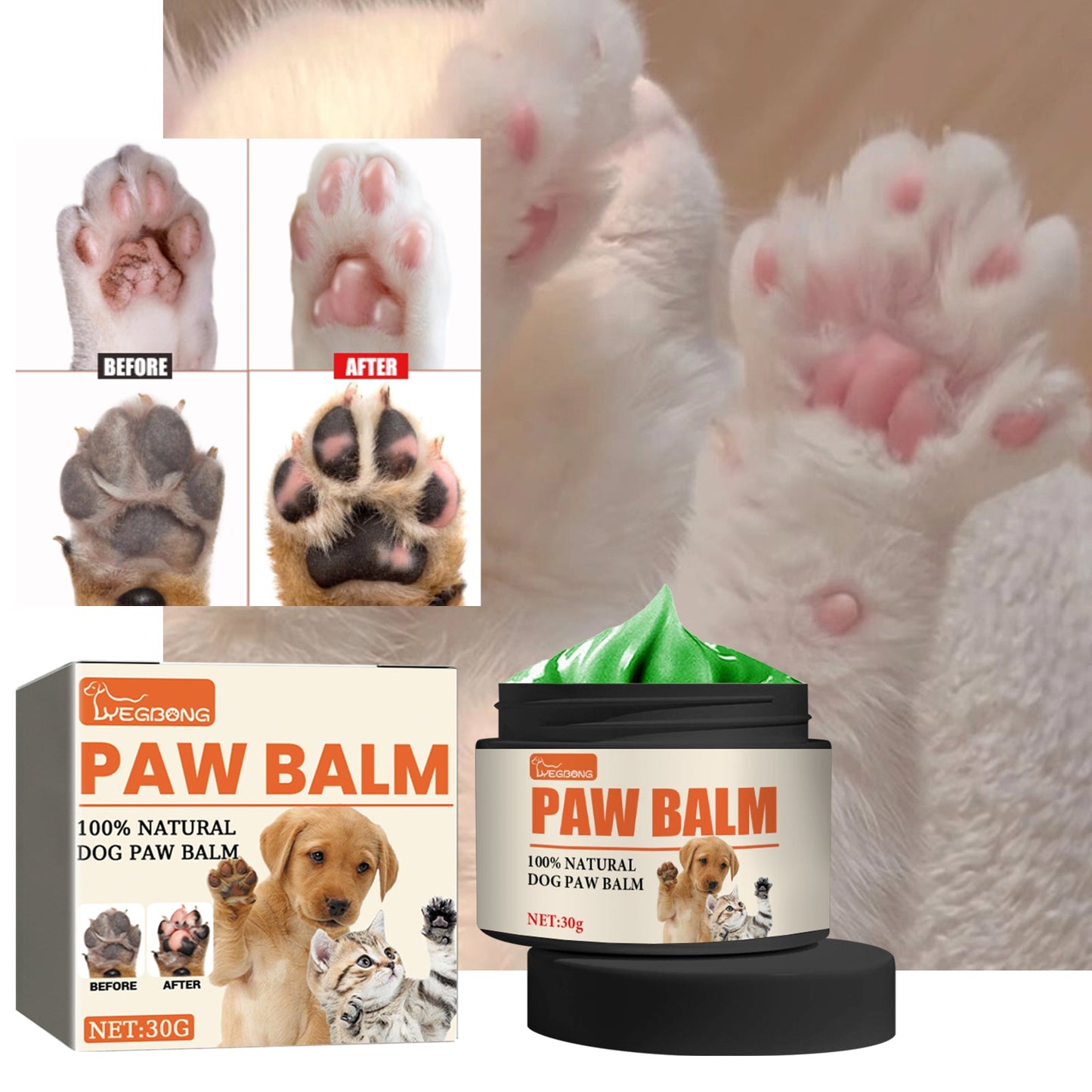 Pet Paw Care Cream, Moisturizing And Anti-Dry Crack Cat And Dog Foot Care Pad Paw Care Cream - Purrfect Pet Kingdom