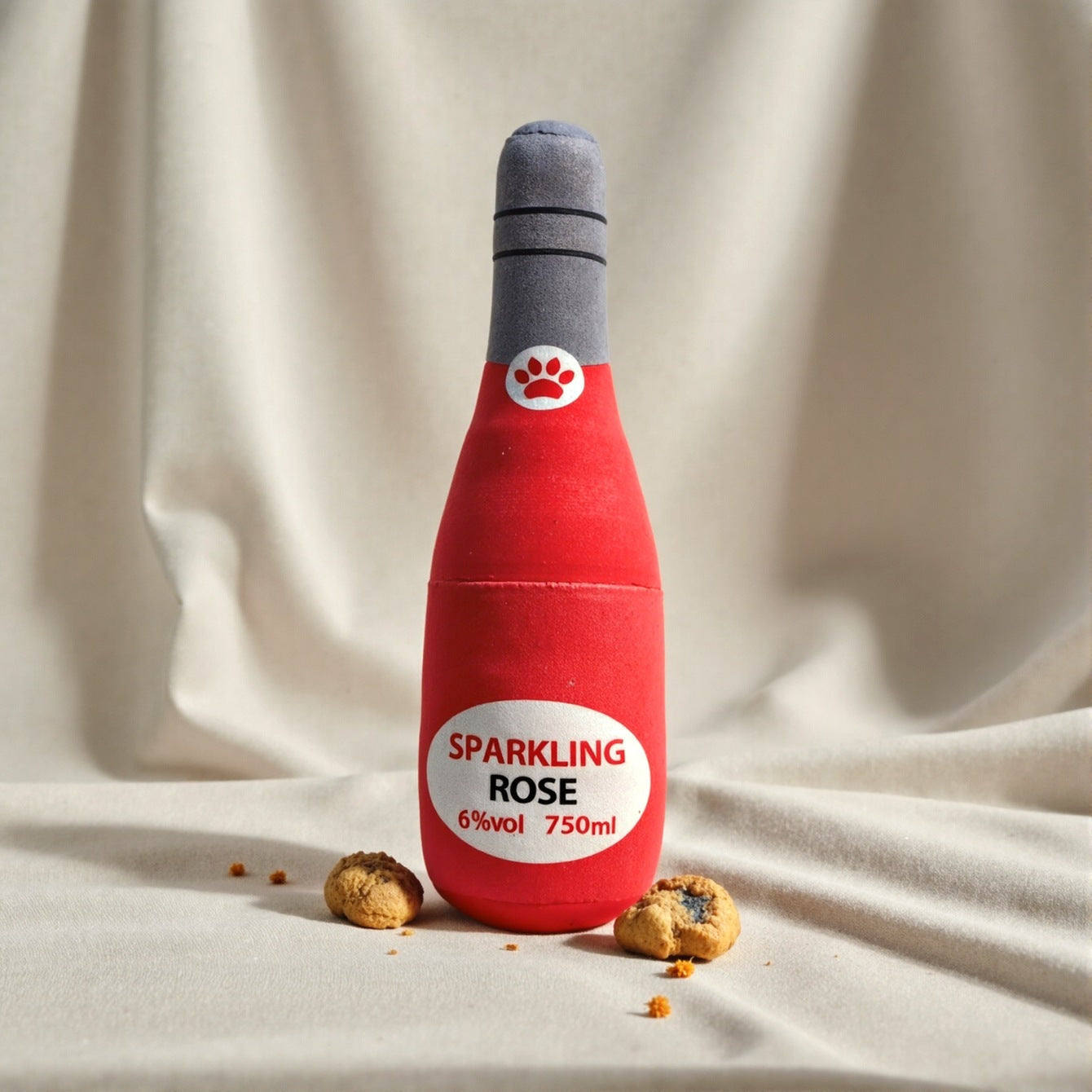 Dog Toy Realistic Wine Bottle Chew-Resistant Self-Entertainment Plush Toy for Cats and Dogs Teeth Cleaning Sound-Making Toy