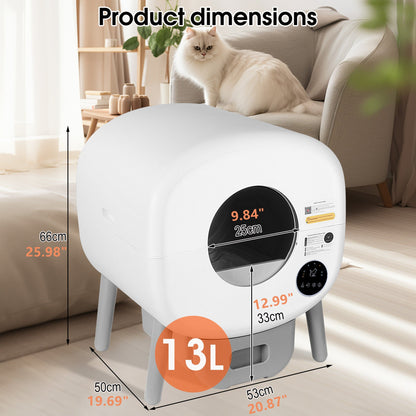 Automatic Smart Cat Litter Box, Large Capacity Self-Cleaning Litter Box with Infrared/Gravity/Ambient Light Function(Model B) at Purrfect Pet Kingdom