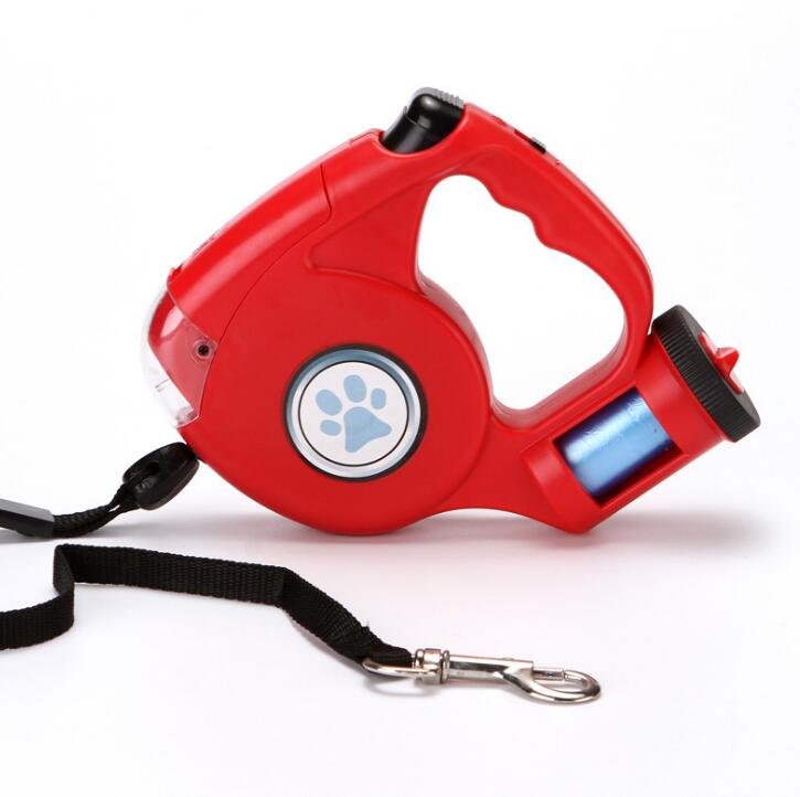 4.5M LED Flashlight Extendable Retractable Pet Dog Lead Leash with Disposable Poop Bag - gallery view 9 | Dog Leashes at