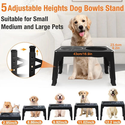 Ergonomic Adjustable Ceramic Pet Bowls for Cats and Dogs