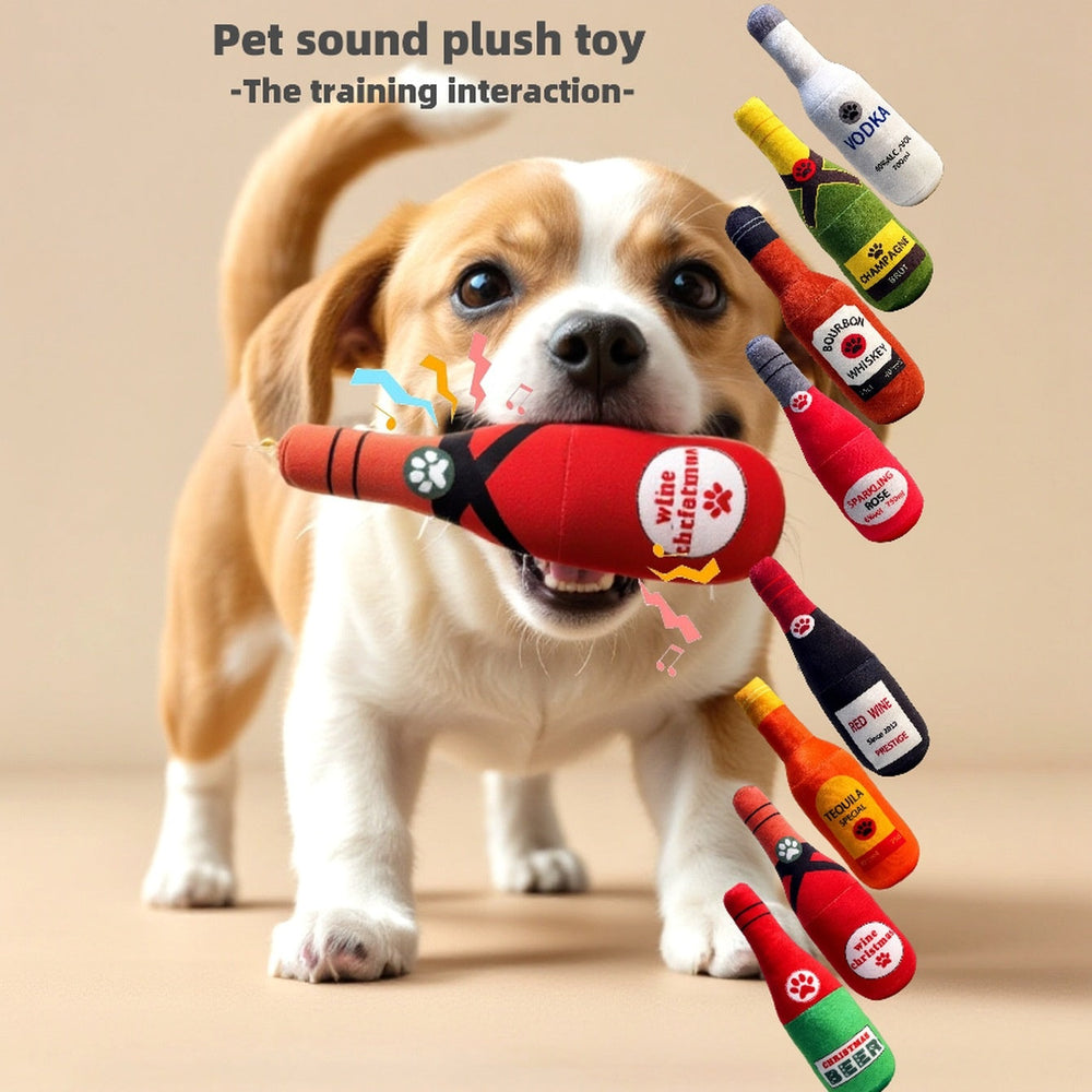 Dog Toy Realistic Wine Bottle Chew-Resistant