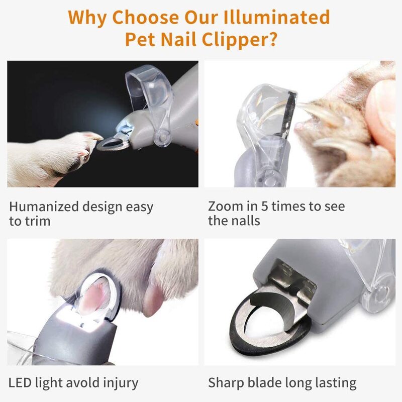 Professional LED - lit pet nail clippers for cats and dogs. Toe - claw cutting tool, pet supplies. - Purrfect Pet Kingdom